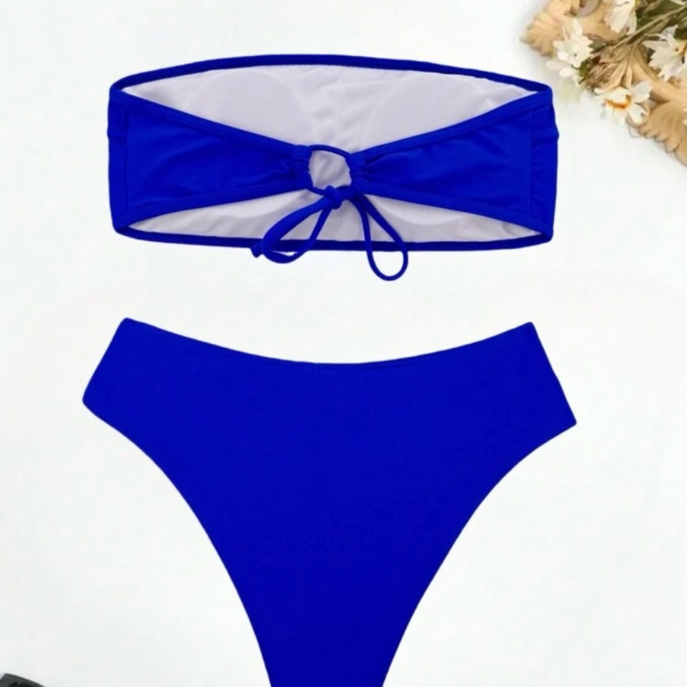 Blue Strapless Bikini Set - Picture 4 of 4